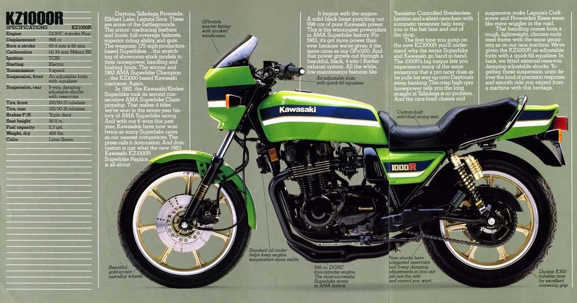 Brochure for the original Kawasaki KZ1000R Eddie Lawson Replica
