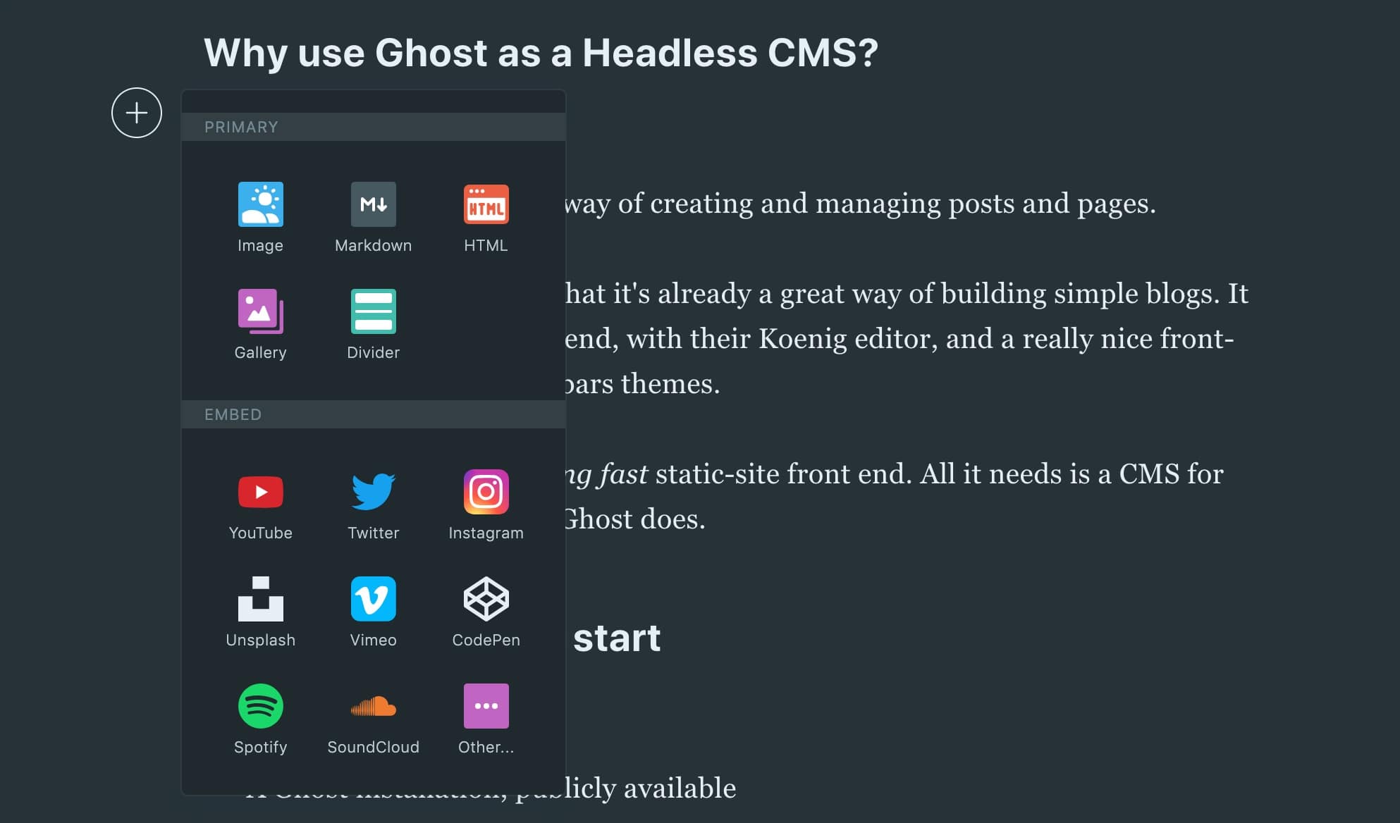 Ghost cms обзор