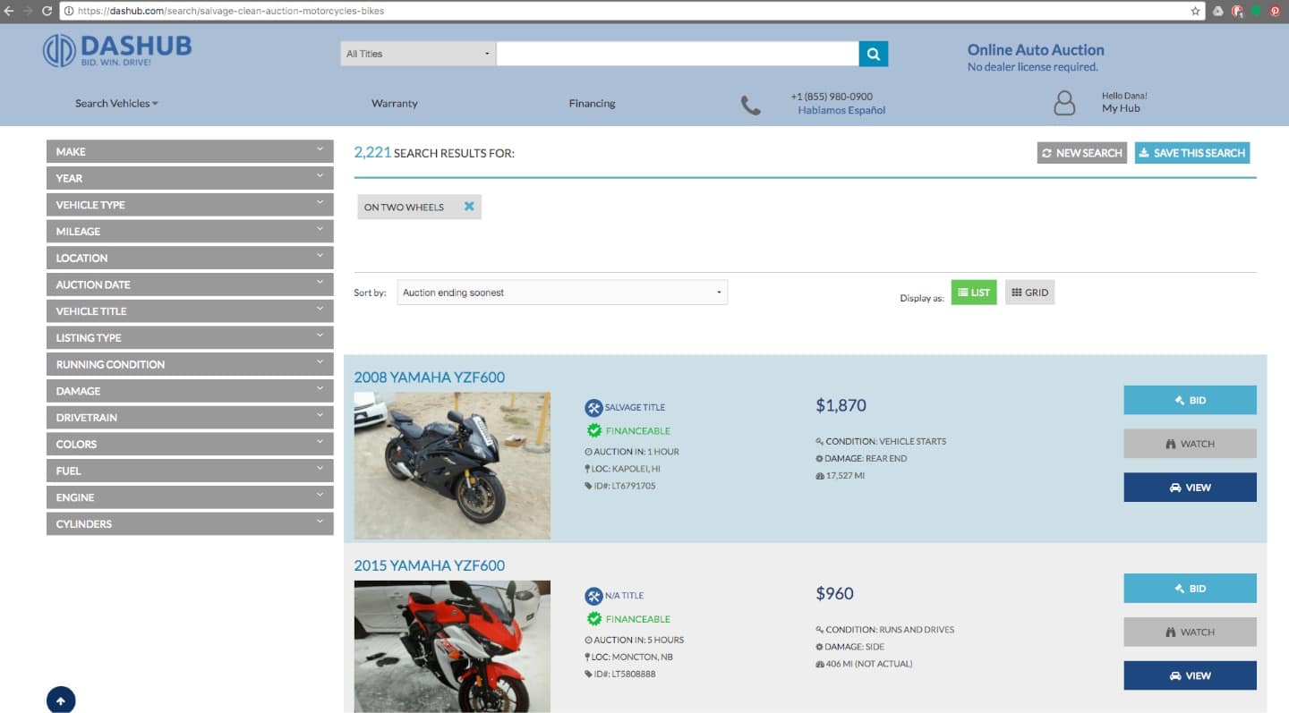 How to Buy a Salvage Title Motorcycle (In the US)