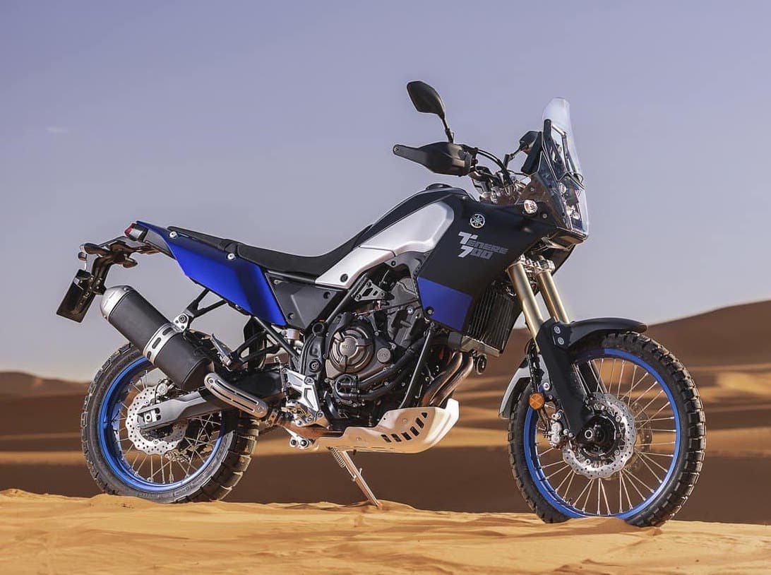 Stock photo of the Yamaha Ténéré 700 in the desert