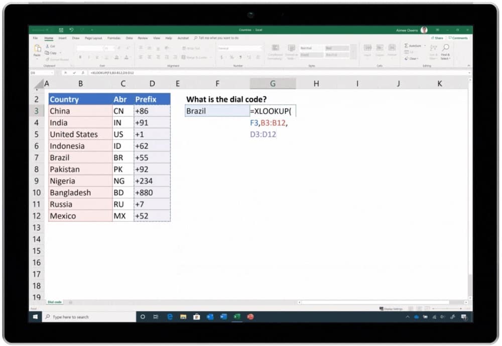 XLOOKUP in Excel. Not available yet in Google Sheets