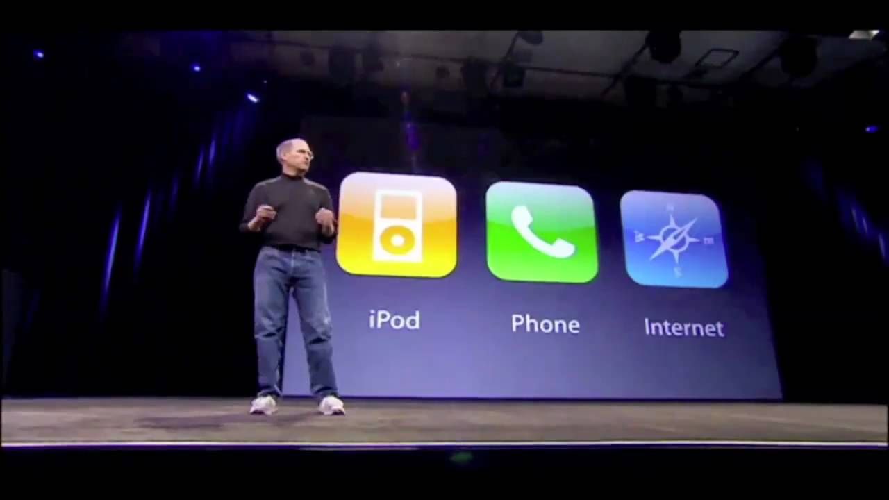 Steve Jobs using the "rule of three" in a presentation