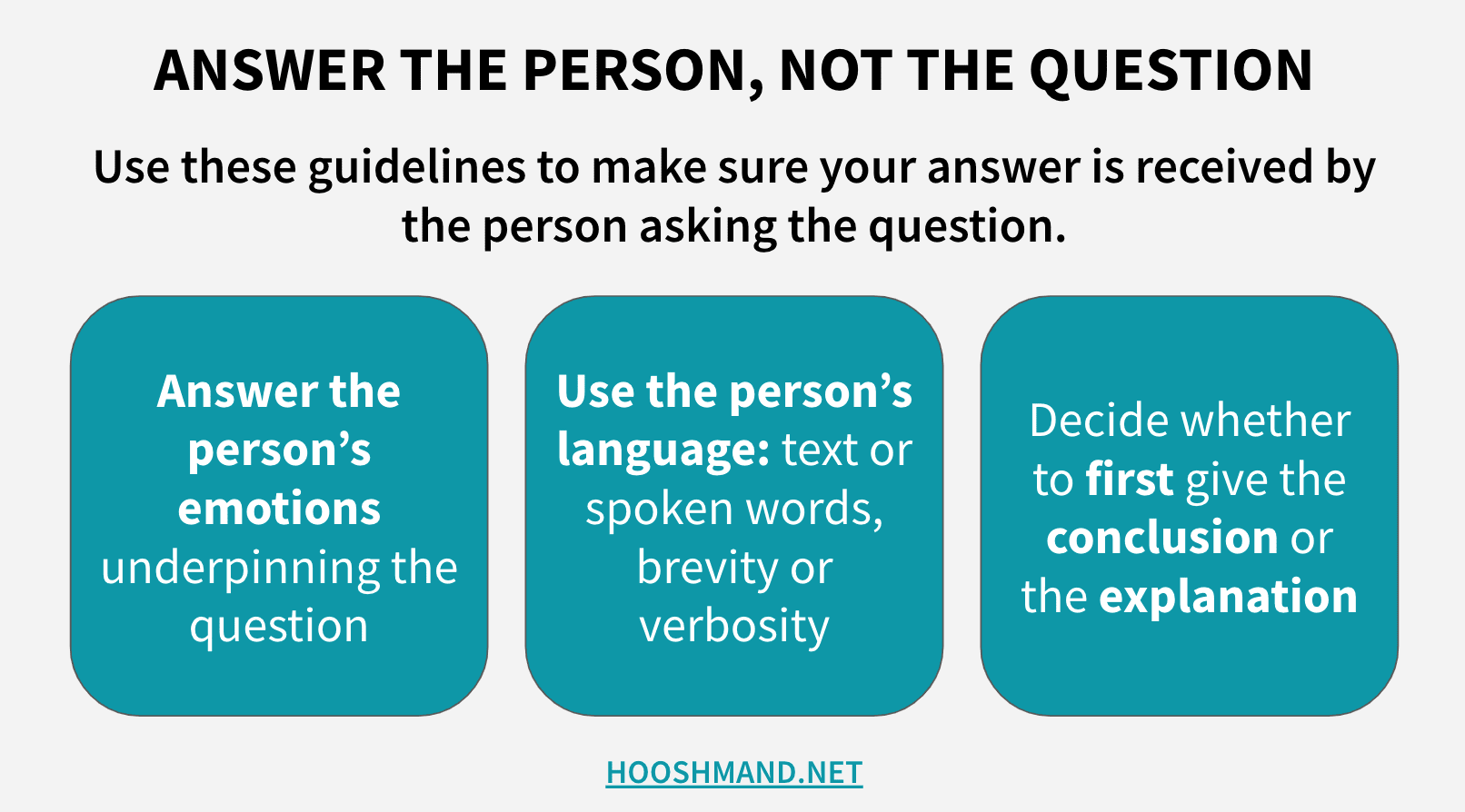 How to communicate well at work - answer the person, not the question