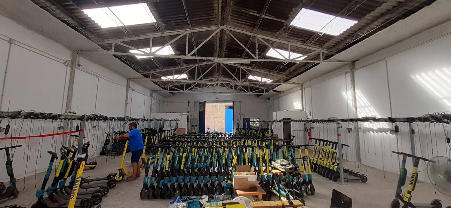 building warehouses for startups - a scooter factory/startup in Malaga, Spain