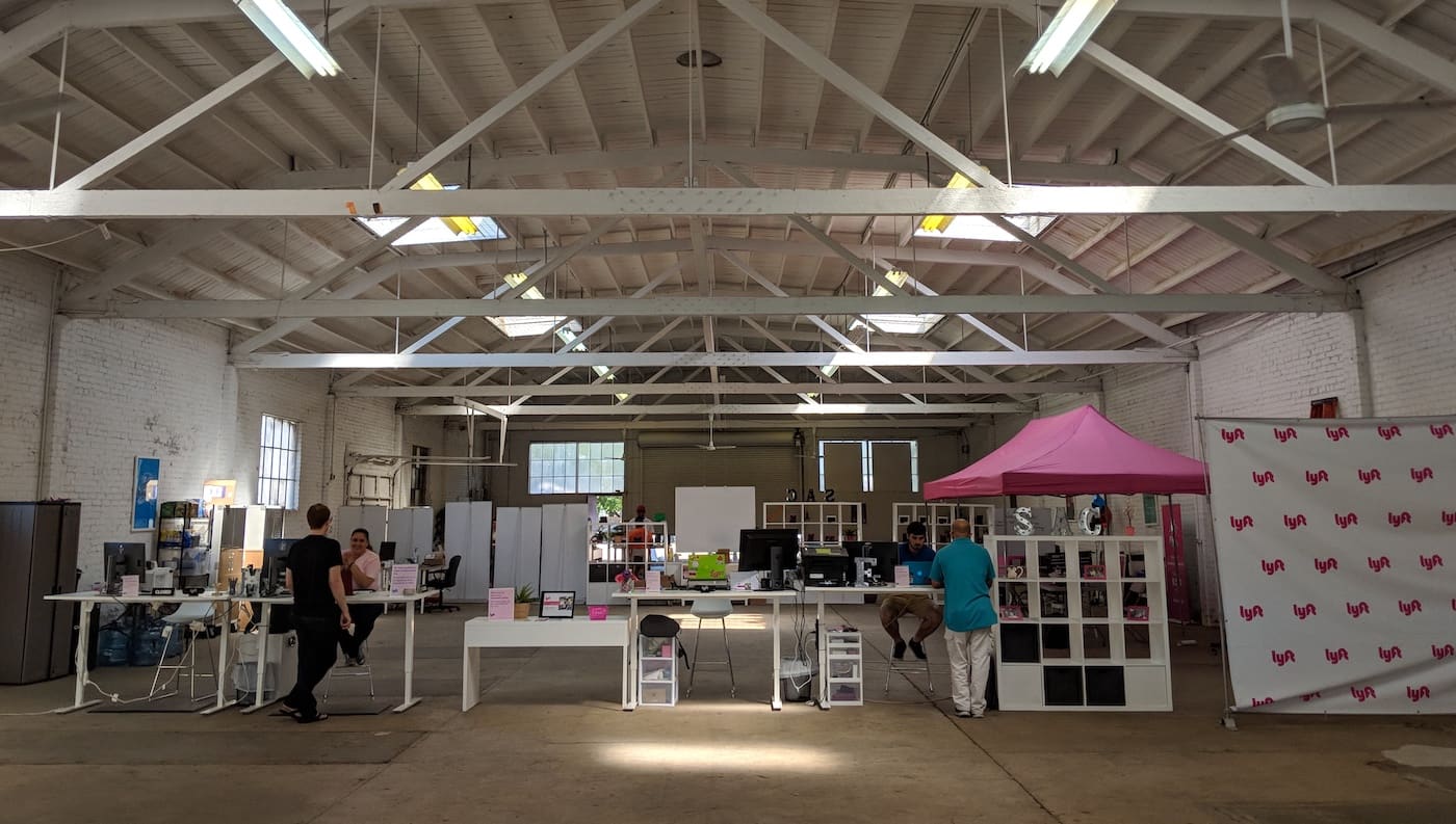 Startups need warehouses and physical ops. This is the early Sacramento Lyft Hub.