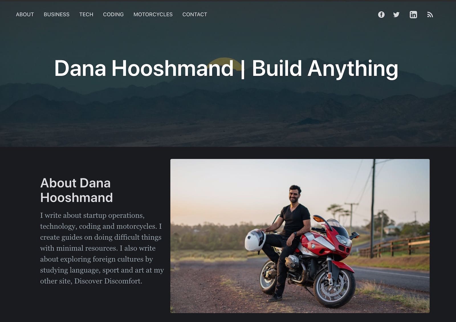 The home page for my site, based on modified Ghost 3.0 theme casper
