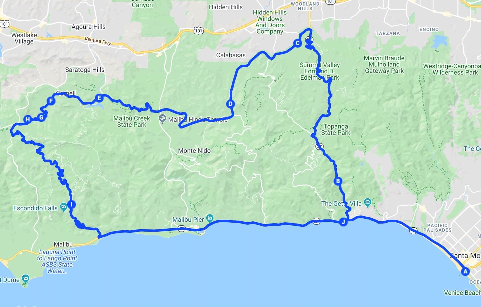 Riding the motorcycle through the Santa Monica Hills