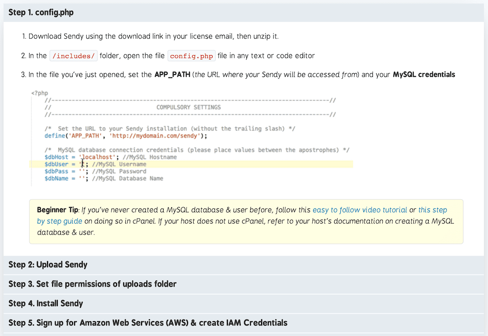 How to install sendy, configuring PHP files