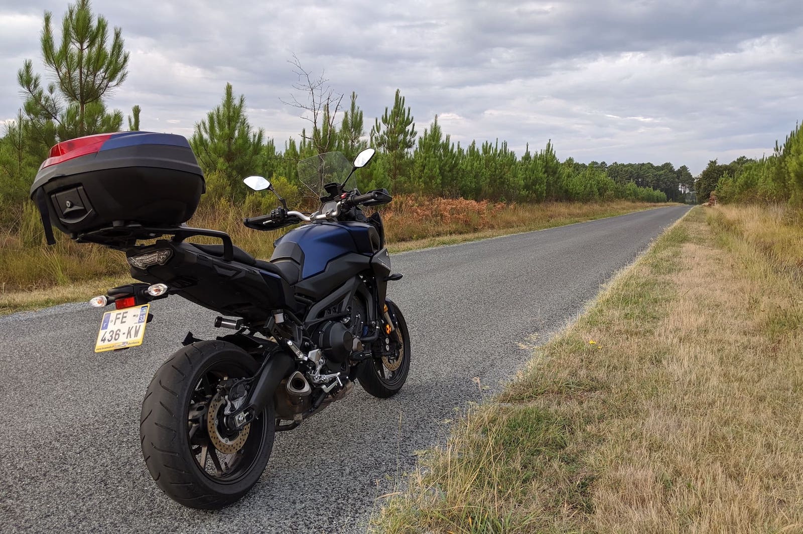 The Yamaha Tracer 900 aka FJ-09 motorcycle in France