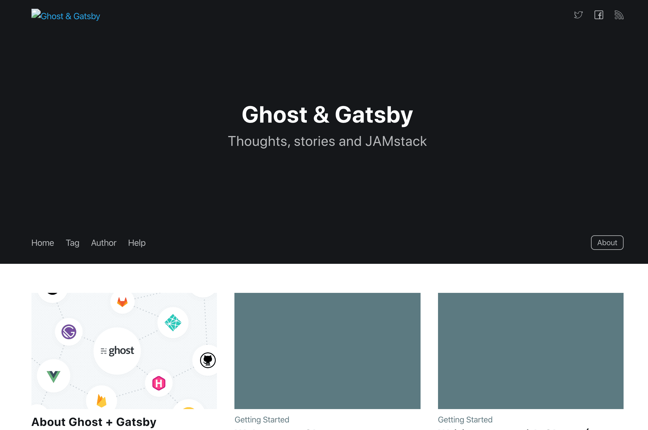 The Ghost Gatsby starter template, half working