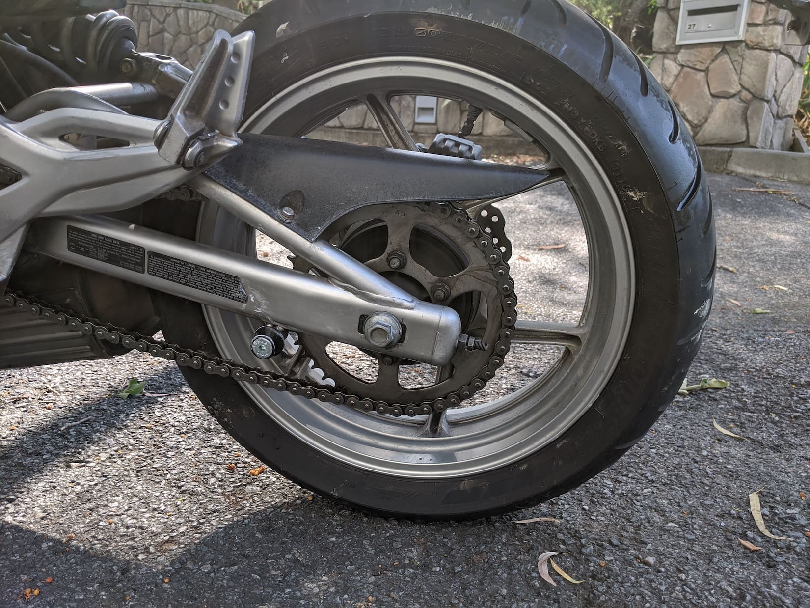 Rear wheel view - chain