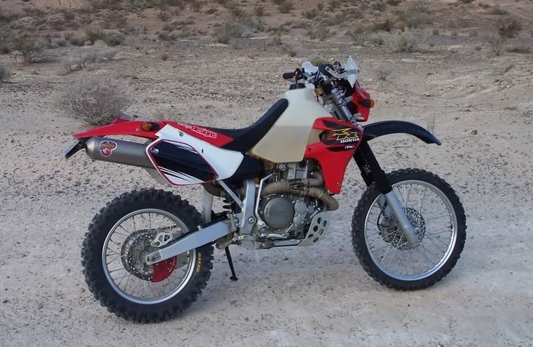 Honda XR650R modified for long-range travel
