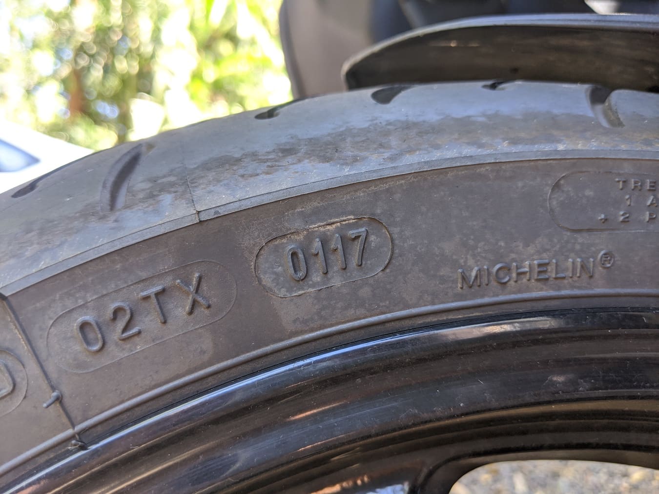 Date tyre codes on a used motorcycle