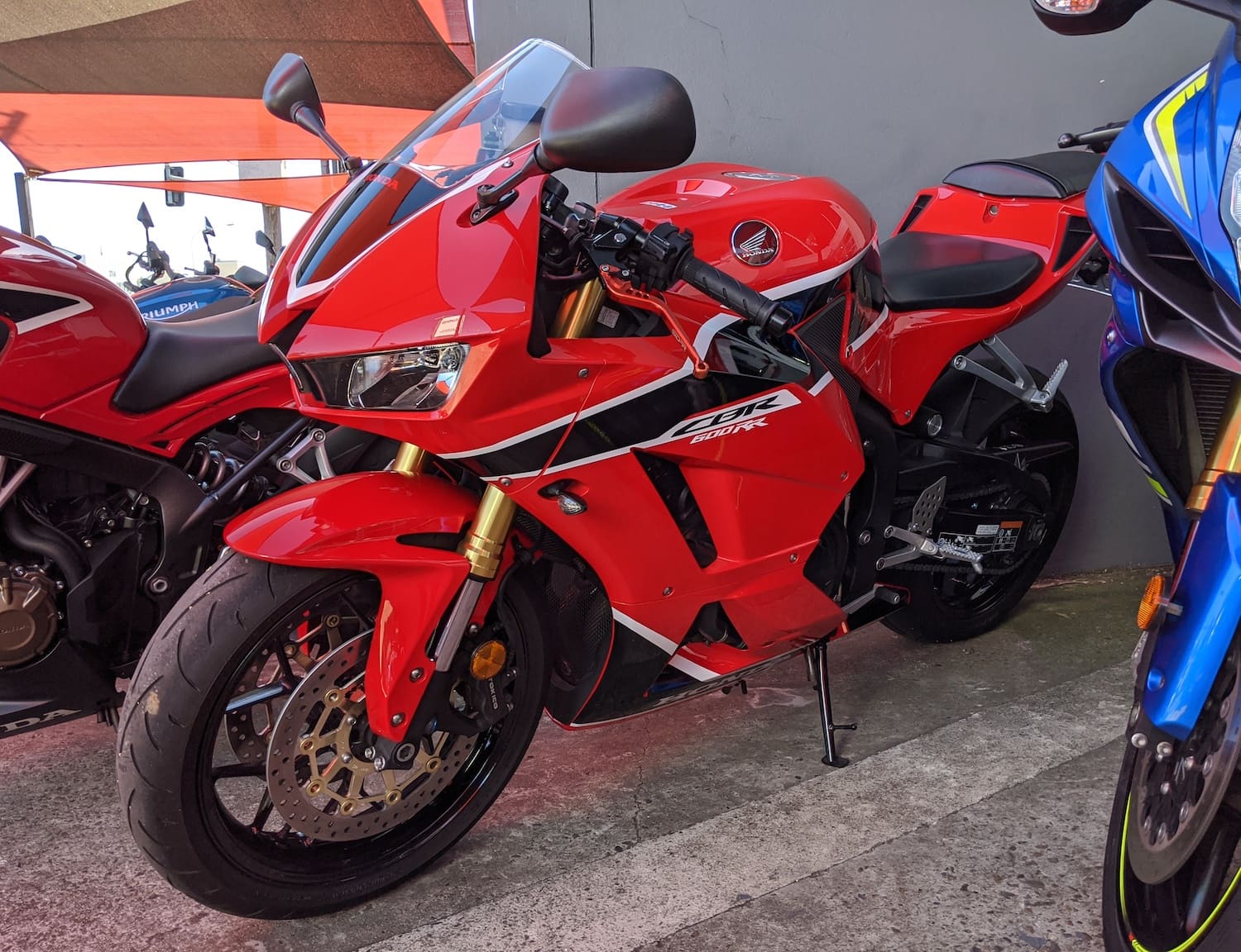 Red and black Honda CBR600RR at Brisbane Motorcycles